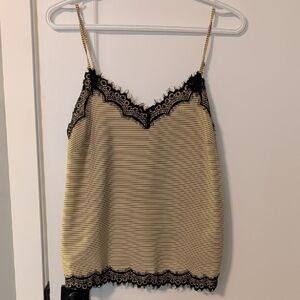 Striped Lace Trim Cami Top